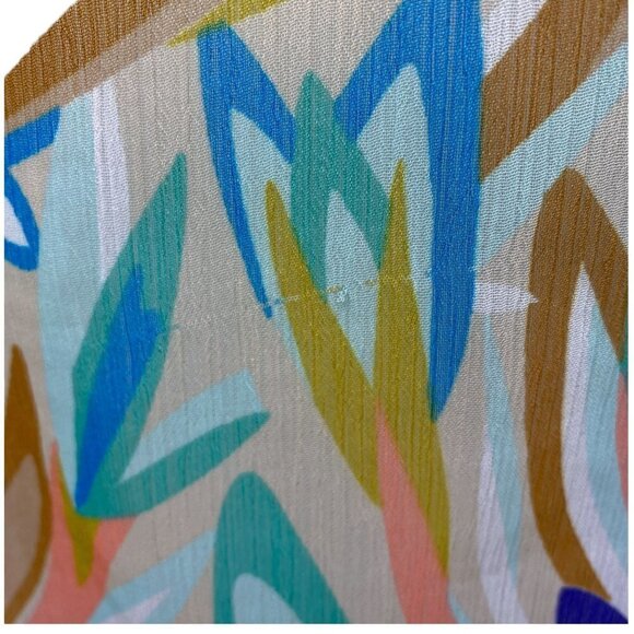 MISSONI for Target Womens Top L/XL Blue Print Blouse with Knit Back - Picture 12 of 13